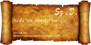 Szűcs Debóra névjegykártya